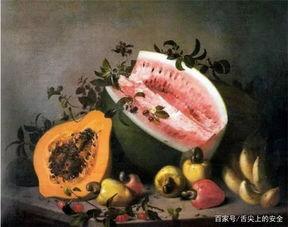 关于吃瓜的油画,吃瓜时光的悠闲描绘